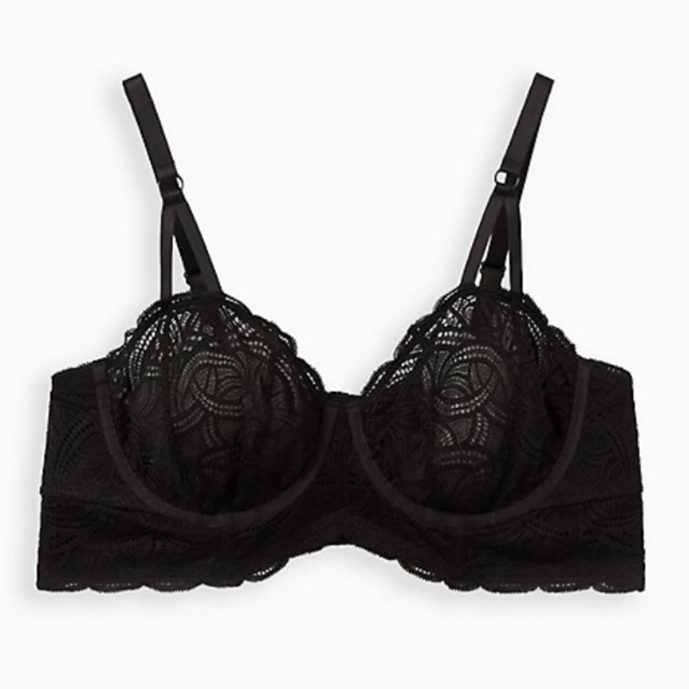 TORRID BLACK LACE UNDERWIRE LONGLINE BRALETTE